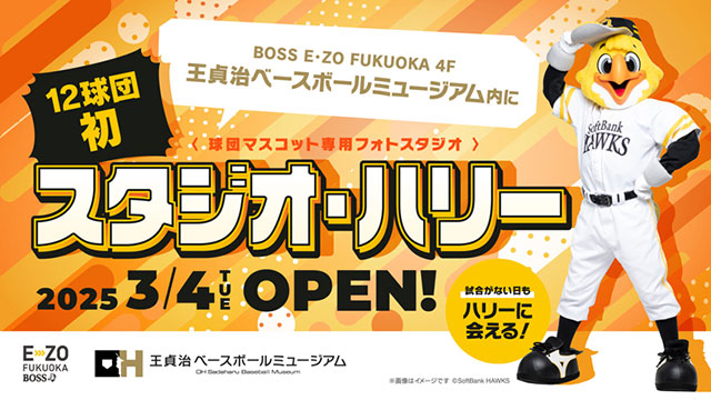 12球団初！球団マスコット専用フォトスタジオ「スタジオ・ハリー」オープン！