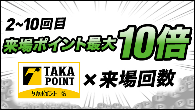 来場ポイント最大10倍！