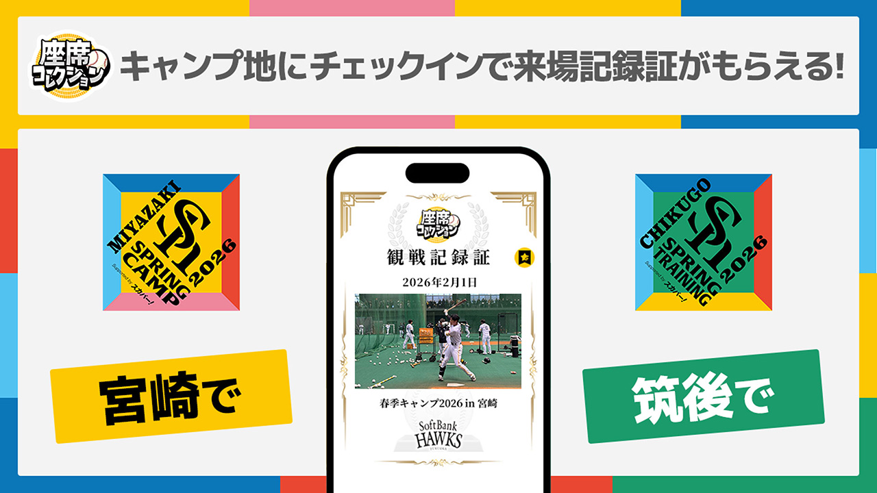 キャンプ地に設置された専用の二次元バーコード