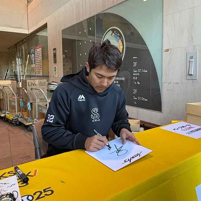 選手が間近に！