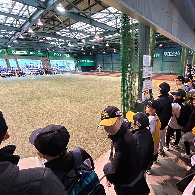 選手の練習風景を間近で見学！