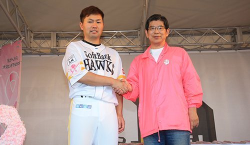 新品★ソフトバンクホークス中村晃選手ピンクリボンユニフォームM ☆2025ソフトバンクホークス中村晃選手ピンクリボン新